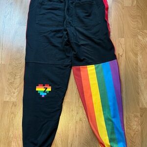 Zumba Fitness “United We Dance” Pride Black and Rainbow Track Pants